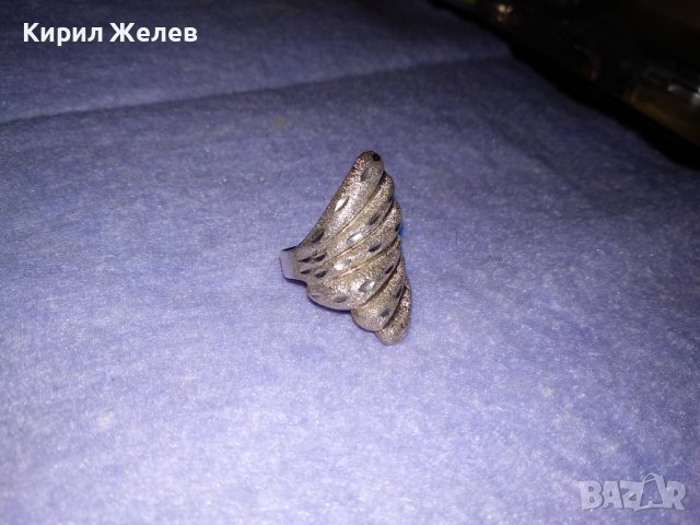 ПРЕКРАСЕН РЪЧНО ОРНАМЕНТИРАН СРЕБЪРЕН АРТ ДЕКО ПРЪСТЕН СРЕБРО 925 с БЯЛА ПОЗЛАТА 34498, снимка 4 - Пръстени - 39460950