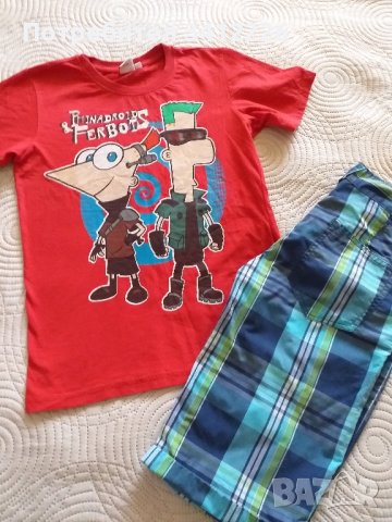 Лот тениски и бермуди Here and There 152 / 158, снимка 2 - Детски тениски и потници - 41549164