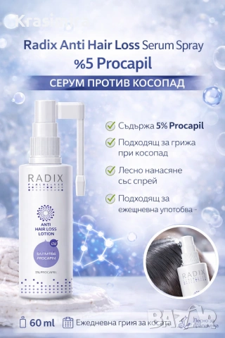 Radix Anti Hair Loss Serum Spray %5 Procapil – Серум против косопад, 60 ml