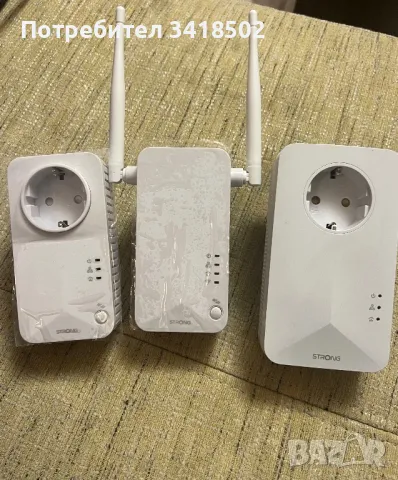 Комплект 3 бр адаптери STRONG Powerline 600  и 1000 с контакт, до 600 Mbit/s или 1000 Mbit/s, снимка 6 - Мрежови адаптери - 49328129