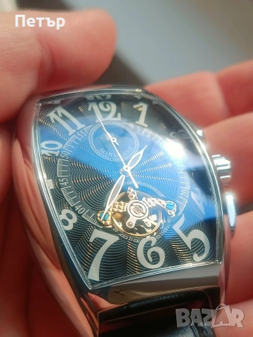 Мъжки автоматичен часовник Moon Phase / Skeleton, снимка 3 - Мъжки - 53689357