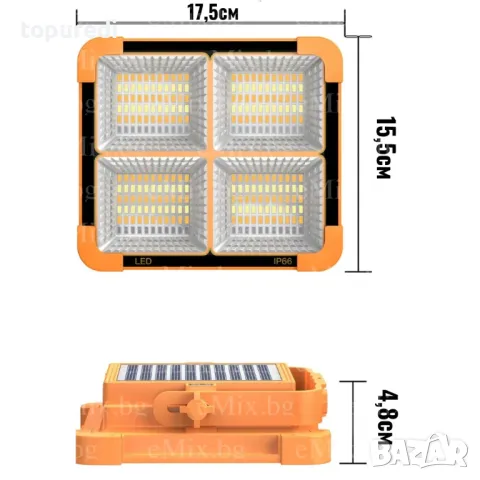 СОЛАРНА РАБОТНА ЛАМПА С МАГНИТ И USB, снимка 7 - Соларни лампи - 49159760