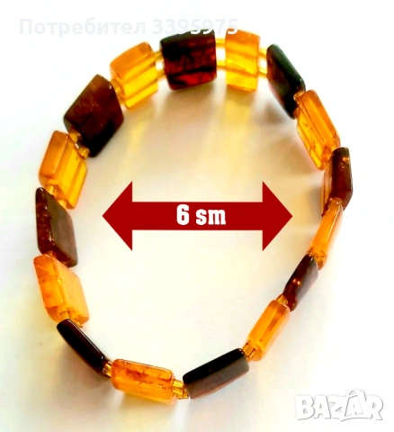 Гривна от естествен полиран кехлибар, снимка 3 - Гривни - 53580916