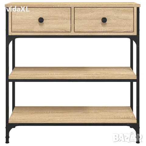 vidaXL Конзолна маса, дъб сонома, 72,5x25x75 см, инженерно дърво, снимка 6 - Маси - 56148080