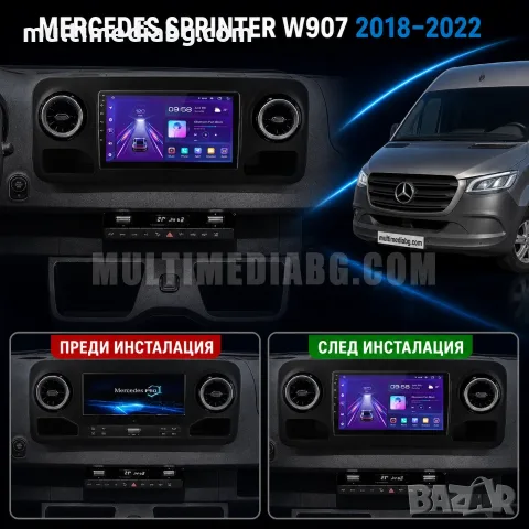 Mercedes Sprinter W907 от 2018г до 2022г Мултимедия Навигация Android, снимка 2 - Аксесоари и консумативи - 49844964