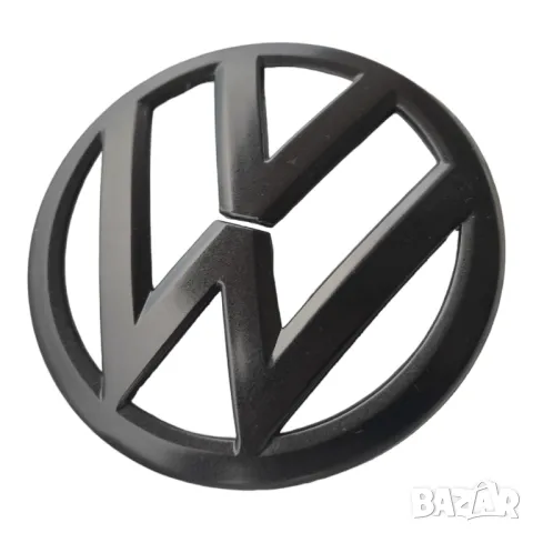 135мм Предна емблема Фолксваген Пасат 7 Голф VW 2011-19г ЧЕРНА