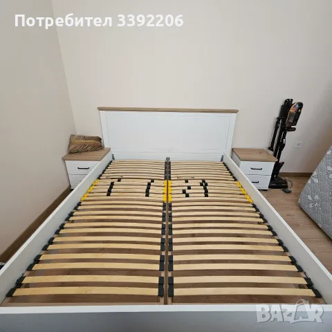 Спален комплект 160x200 – Magniflex Massaggio Deluxe + ортопедична рамка + 2 нощни шкафчета, снимка 12 - Спални и легла - 55877241