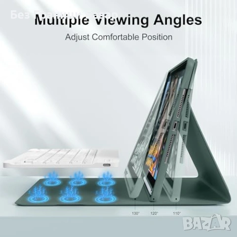 Нов Калъф с Bluetooth клавиатура за iPad 10.2 10.5 Айпад кейс таблет, снимка 7 - Друга електроника - 53817917