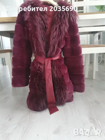 Луксозен кожух от чинчила и лисица, снимка 4 - Палта, манта - 48176644