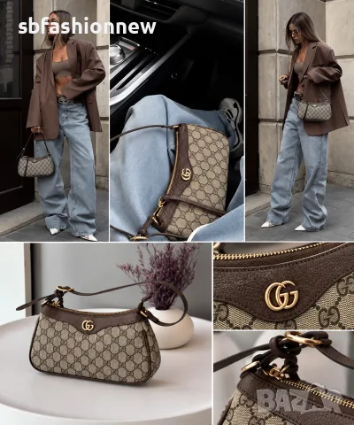 Gucci чанта с кафяво или черно, снимка 2 - Чанти - 56321158
