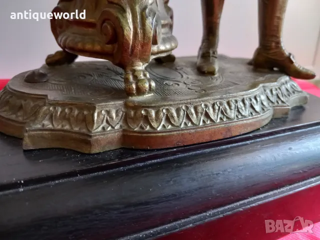 Стара Барокова Френска Бронзова Статуетка, Фигура, снимка 3 - Антикварни и старинни предмети - 48527399