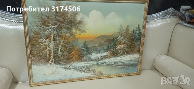 Картина рисувана на платно голяма автограф , снимка 1