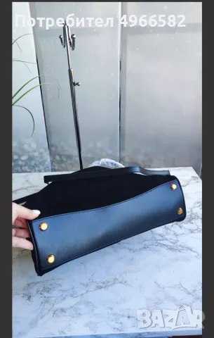  Велурена чанта Balenciaga, снимка 5 - Чанти - 56325653