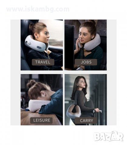 ПРЕНОСИМА МАСАЖИРАЩА ВЪЗГЛАВНИЦА ЗА ПЪТУВАНЕ И ПОЧИВКА U-PILLOW - код 2657, снимка 6 - Масажори - 33927807