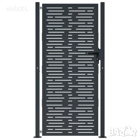vidaXL Градинска порта, антрацит, 100x200 см, стомана, квадратен дизайн, снимка 3 - Огради и мрежи - 56146168