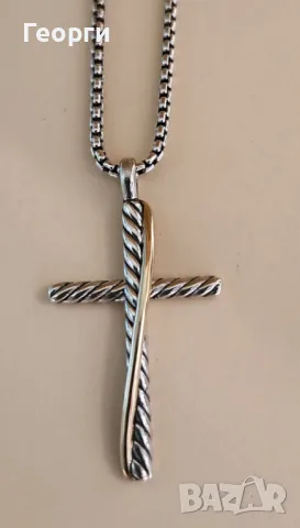 David Yurman оригинално колие кръст, снимка 2 - Колиета, медальони, синджири - 50262944