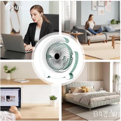 Многоцветен настолен вентилатор тип лампа RGB, снимка 9 - Вентилатори - 51028644