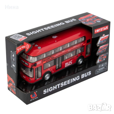 Двуетажен автобус със звук и светлина, снимка 7 - Коли, камиони, мотори, писти - 53461518