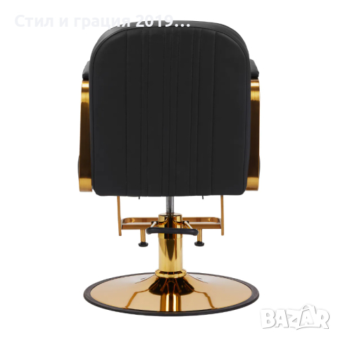 Фризьорски стол Acri Gold - черен, снимка 4 - Фризьорски столове - 44714648
