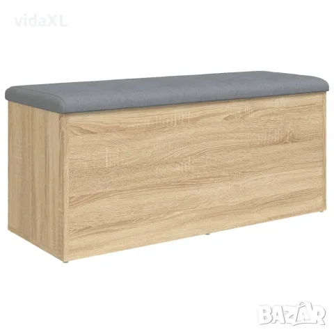 vidaXL Пейка за съхранение, дъб сонома, 102x42x45 см, инженерно дърво, снимка 1 - Маси - 56148131