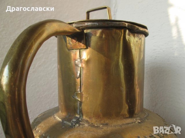 Съдове: стар метален съд, капак, чучур, ибрик месинг бронз, месинг, бакър, менче, гюм, снимка 15 - Антикварни и старинни предмети - 28878037