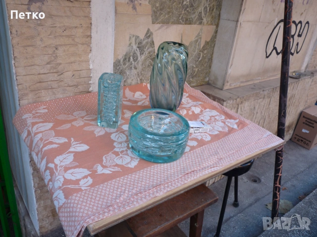 Стар масивен комплект  цветно  стъкло, снимка 3 - Антикварни и старинни предмети - 53133389