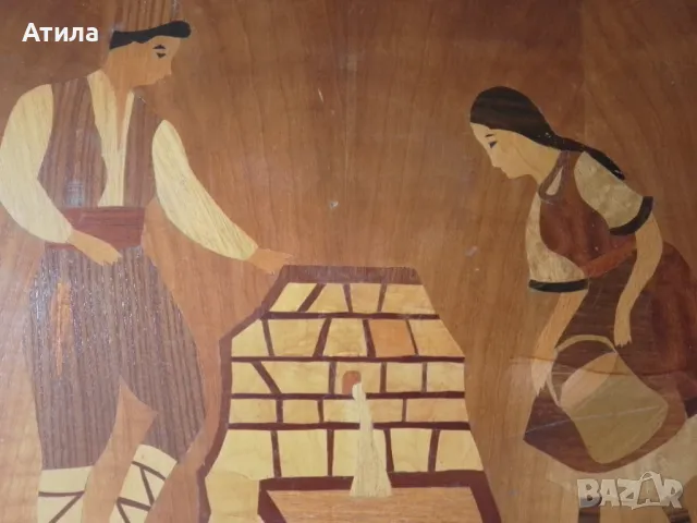 пано картина интарзия 64/50 см, снимка 2 - Пана - 48095159