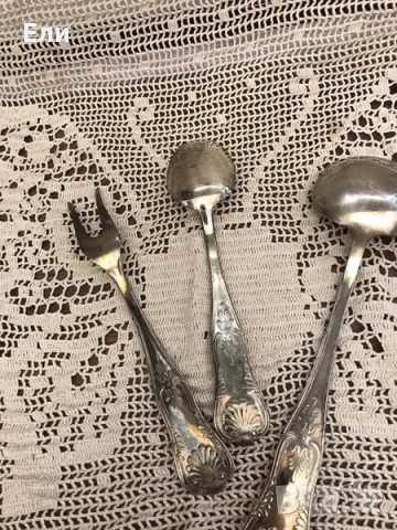 Старинни посребрени прибори AURA ARGENT – 3 броя, снимка 2 - Антикварни и старинни предмети - 52647137