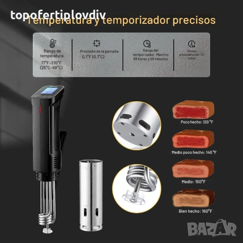 Уред за Су Вид готвене INKBIRD WIFI Sous Vide,Гаранция, снимка 6 - Кухненски роботи - 53814550