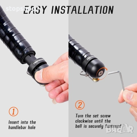 Звънец за кормило на велосипед - 80dB силен звънец от алуминиева сплав с тапа за шосейни и планински, снимка 3 - Части за велосипеди - 53862431