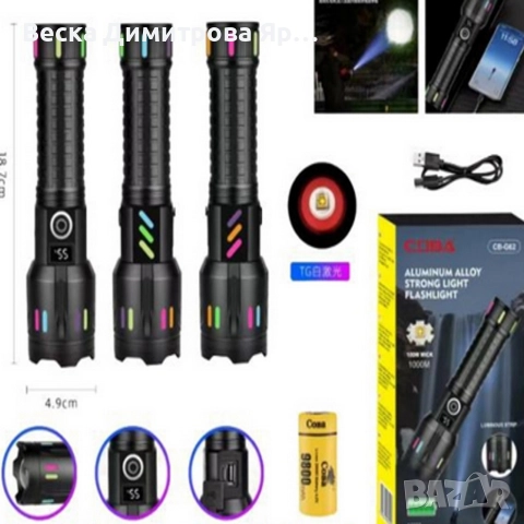 Фенер от алуминиева сплав с мощна светлина, снимка 5 - Други - 52774511