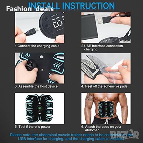 Нов Стимулатор Тренажор за коремни мускули ръце крака Фитнес Тренировка Спорт, снимка 3 - Други спортове - 41801546