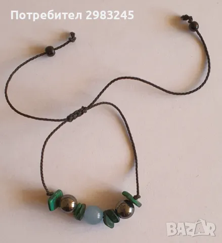 Гривна с восъчна нишка и мъниста 