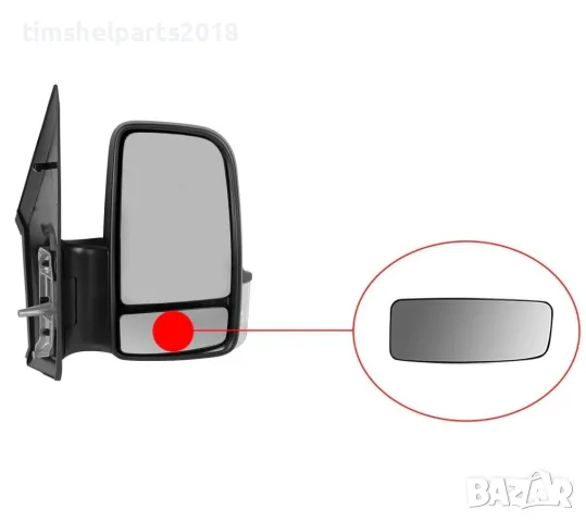Дясно Стъкло за огледало БЕЗ подгряване за VW Crafter, Mercedes Sprinter 2006-2018