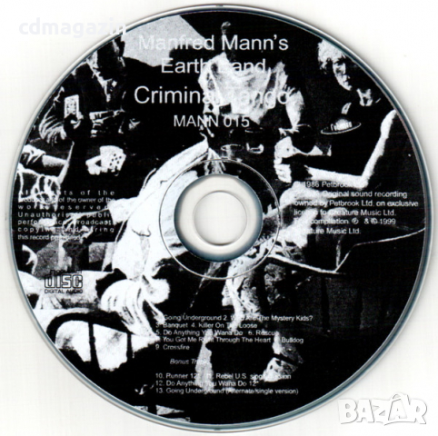 Компакт дискове CD Manfred Mann's Earth Band – Criminal Tango, снимка 3 - CD дискове - 36215870