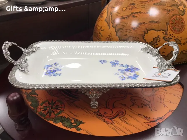 Порцеланово плато с крачета - правоъгълно, снимка 1