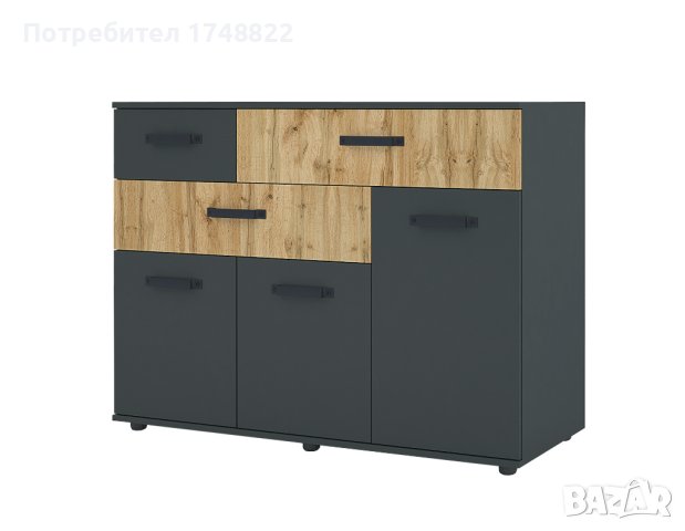 Модулна система " ВИВА" за дневна антрацит/дъб вотан, снимка 9 - Секции и витрини - 42373742