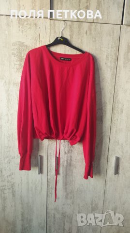 Червена блузка, снимка 8 - Блузи с дълъг ръкав и пуловери - 40399335