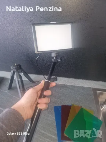 Комплект 2 броя осветителни тела за фотостудио/филтри, LED, регулируема стойка, 3200-5500K, 15W, снимка 8 - Други - 48896332