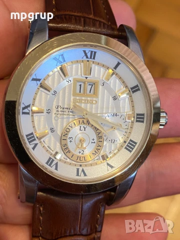 Продавам часовник SEIKO Premier Kinetic Perpetual Calendar, снимка 11 - Мъжки - 51393700