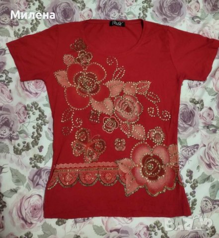 Червена тениска, размер M, снимка 2 - Тениски - 41635962