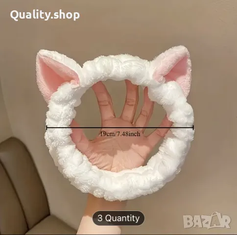 Плюшена лента за коса , снимка 2 - Други - 49675233