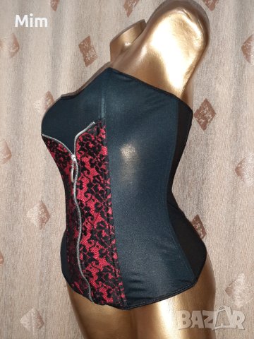 KISS ME L Черен ,еластичен корсет с цип, снимка 6 - Корсети, бюстиета, топове - 41821340