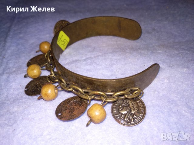 БРОНЗИРАНА ЕТНОГРАФСКИ СТИЛ РЕГУЛИРУЕМА СТОМАНЕНА ГРИВНА с ДЪРВЕНИ ТОПЧЕТА 16051, снимка 2 - Гривни - 41269151