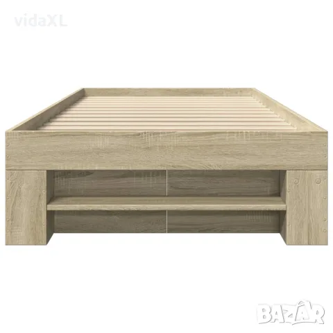 vidaXL Рамка за легло без матрак сонома дъб 90x200 см инженерно дърво, снимка 5 - Спални и легла - 56146887