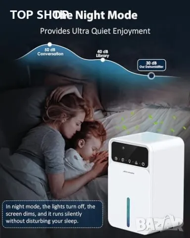 Нов Тих Домашен Обезвлажнител, Енергоспестяващ, 7-Цветна LED Влагоуловител, снимка 6 - Други стоки за дома - 49444021