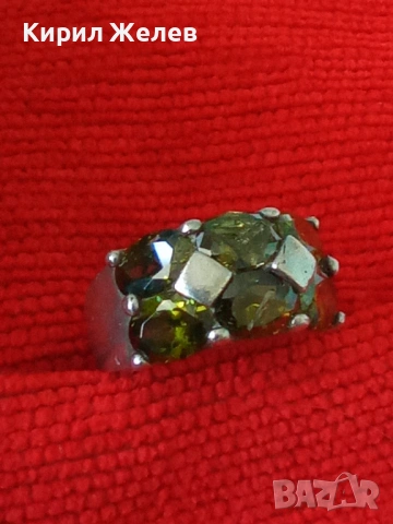 ШАРМАНТЕН СКЪПОЦЕНЕН СРЕБЪРЕН ПРЪСТЕН МАТИРАНО СРЕБРО 925 с ЮВЕЛИРНО ФАСЕТИРАН ПЕРИДОТ ОЛИВИН 42680, снимка 18 - Пръстени - 49916543