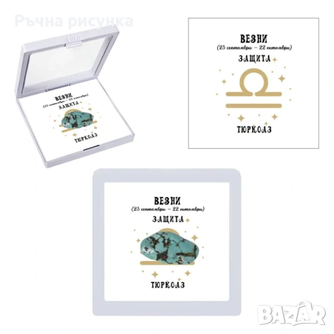 Полускъпоценен камък - талисман за всяка зодия в рамка, снимка 9 - Декорация за дома - 53494350