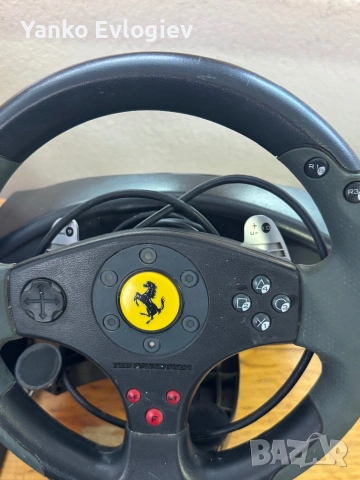 Волан Thrustmaster Ferari GT 3-in -1 Racing Wheel V.2, снимка 3 - Игри за PC - 53385333