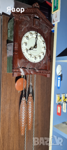Стенен часовник с кукувичка работещ, снимка 4 - Стенни часовници - 44124907